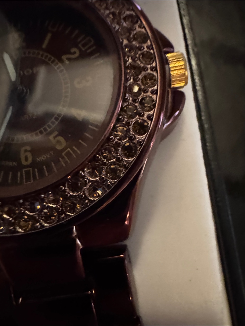 AccuTIME Women's Scoop Quartz Stainless Steel Bracelet Watch with Crystals NEW - Picture 3 of 7